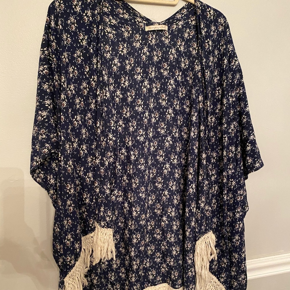 Navy Floral Summer Cardigan